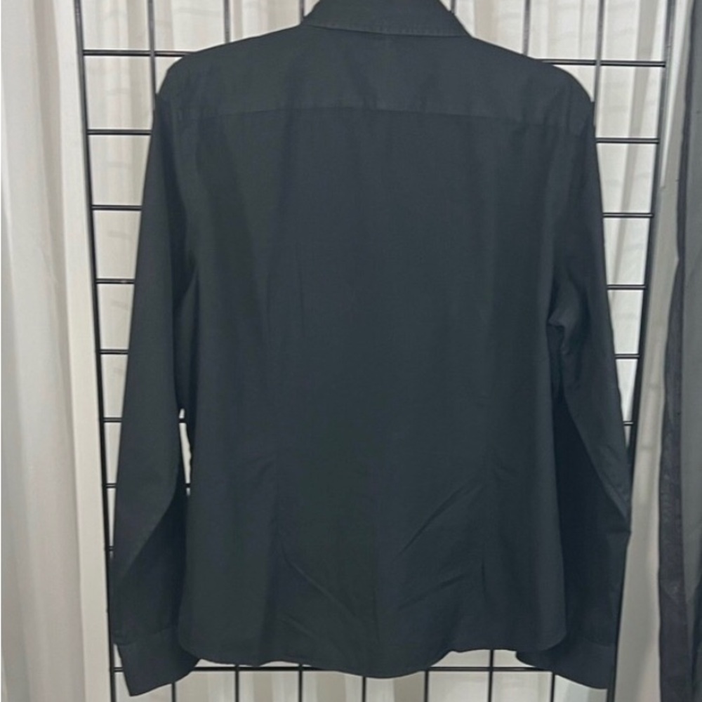 Ralph Lauren Black Ruffle-Front Dress Shirt Sz. XL - Picture 2 of 3